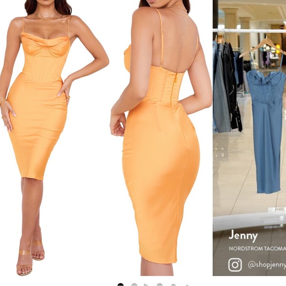 House or CB Myrna Satin Corset Dress - Picture 2 of 9